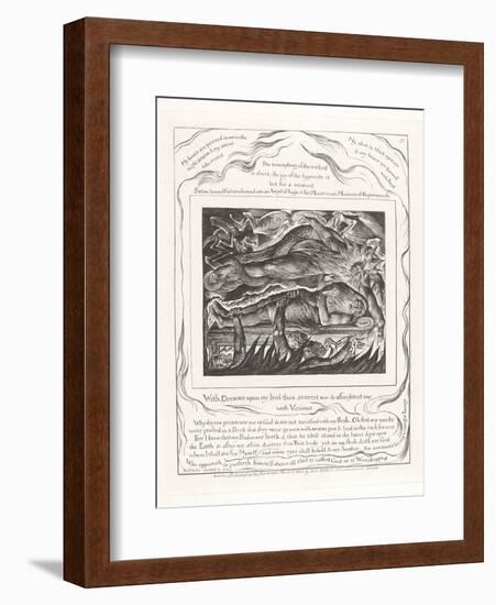 With Dreams Upon My Bed Thou Scarest Me and Affrightest Me with Visions, 1825-William Blake-Framed Giclee Print