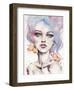 With Elegance (female portrait)-Sillier than Sally-Framed Art Print