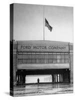With Flag at Half Staff, the Ford Plant Is Deserted for Henry Ford's Funeral-Ralph Morse-Stretched Canvas