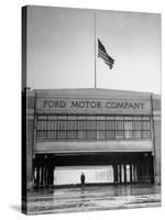 With Flag at Half Staff, the Ford Plant Is Deserted for Henry Ford's Funeral-Ralph Morse-Stretched Canvas