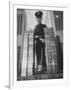 With Gold Bars in Federal Reserve Bank, Guard Wearing Protective Aluminum Overshoes-Walter Sanders-Framed Photographic Print