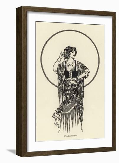 With Hand on Hip-René Bull-Framed Giclee Print