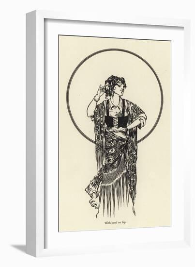 With Hand on Hip-René Bull-Framed Giclee Print