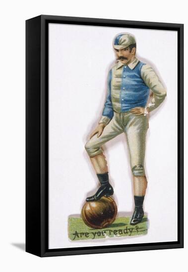 With His Foot on the Ball This Man is Ready to Play-null-Framed Stretched Canvas