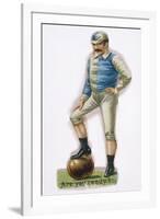 With His Foot on the Ball This Man is Ready to Play-null-Framed Art Print