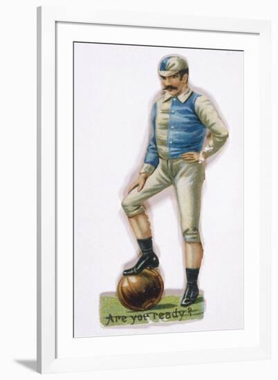 With His Foot on the Ball This Man is Ready to Play-null-Framed Art Print