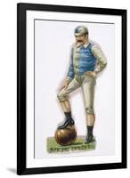 With His Foot on the Ball This Man is Ready to Play-null-Framed Art Print