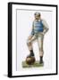 With His Foot on the Ball This Man is Ready to Play-null-Framed Art Print