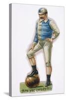 With His Foot on the Ball This Man is Ready to Play-null-Stretched Canvas