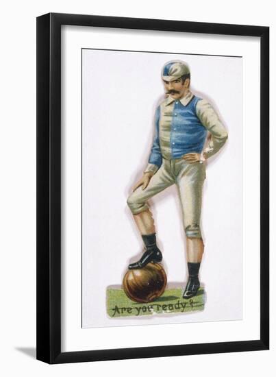 With His Foot on the Ball This Man is Ready to Play-null-Framed Art Print