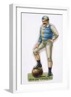 With His Foot on the Ball This Man is Ready to Play-null-Framed Art Print