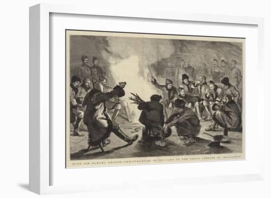 With Sir Samuel Browne, Christmastide in the Camp of the Tenth Hussars at Jellalabad-null-Framed Giclee Print