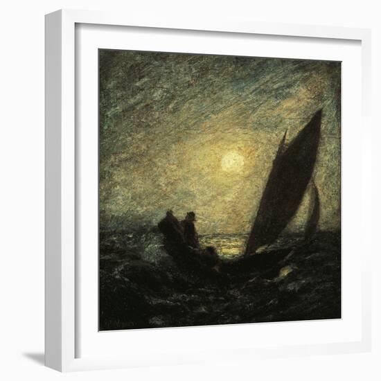 With Sloping Mast and Sinking Prow, 1880-1885-Albert Pinkham Ryder-Framed Giclee Print