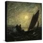 With Sloping Mast and Sinking Prow, 1880-1885-Albert Pinkham Ryder-Stretched Canvas