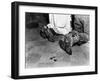 With Soiled Army Boots, a Chaplain and Soldier Kneel at Catholic Mass Is Held for Two Dead Soldiers-null-Framed Photo