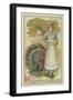 With Thanksgiving Greeting Postcard-null-Framed Giclee Print