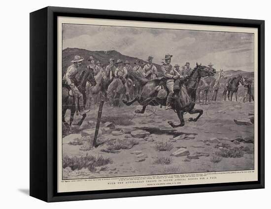 With the Australian Troops in South Africa, Riding for a Fall-Godfrey Douglas Giles-Framed Stretched Canvas