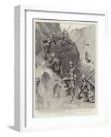 With the Buner Expedition, Taking Danger Lightly in the Tanga Pass-William T. Maud-Framed Giclee Print