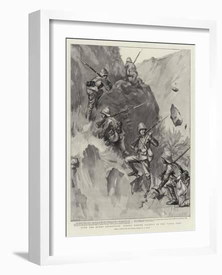 With the Buner Expedition, Taking Danger Lightly in the Tanga Pass-William T. Maud-Framed Giclee Print