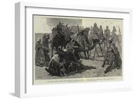 With the Camel Corps from Sarass to Dongola, a Halt of the Mounted Infantry in the Nubian Desert-Frederic Villiers-Framed Giclee Print