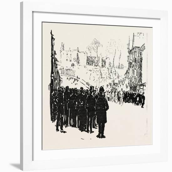 With the Cyclist Corps at the Easter Volunteer Manoeuvres, 1888-null-Framed Giclee Print