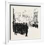 With the Cyclist Corps at the Easter Volunteer Manoeuvres, 1888-null-Framed Giclee Print