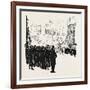 With the Cyclist Corps at the Easter Volunteer Manoeuvres, 1888-null-Framed Giclee Print