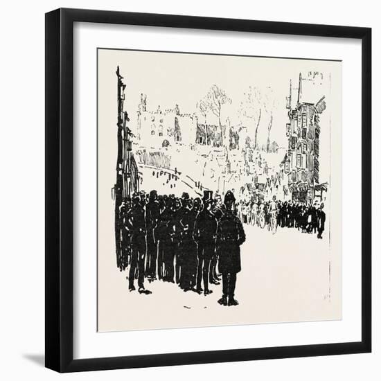 With the Cyclist Corps at the Easter Volunteer Manoeuvres, 1888-null-Framed Giclee Print