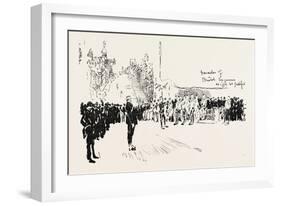 With the Cyclist Corps at the Easter Volunteer Manoeuvres, 1888-null-Framed Giclee Print