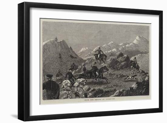With the Hounds at Gibraltar-null-Framed Giclee Print