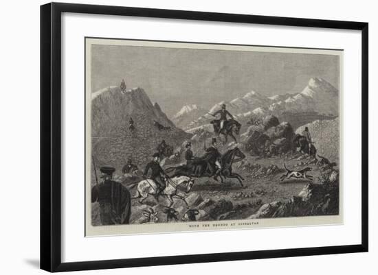 With the Hounds at Gibraltar-null-Framed Giclee Print