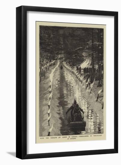 With the Marquis of Lorne in Canada, Tobogganing by Torchlight at Ottawa-null-Framed Giclee Print