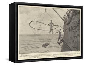 With the Pacific Squadron, Catching Turtles Off Acapulco-Joseph Nash-Framed Stretched Canvas