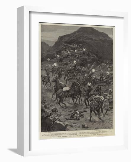 With the Tirah Expedition, a Raid on a Convoy in the Arhanga Pass-null-Framed Giclee Print