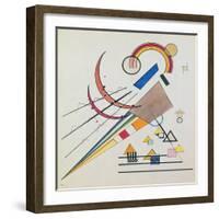 With the Triangle (W/C and Gouache)-Wassily Kandinsky-Framed Giclee Print