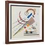 With the Triangle (W/C and Gouache)-Wassily Kandinsky-Framed Giclee Print