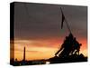 With Washington in the Background, the Sun Rises Behind the Silhouetted Iwo Jima Memorial, Center-null-Stretched Canvas