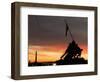 With Washington in the Background, the Sun Rises Behind the Silhouetted Iwo Jima Memorial, Center-null-Framed Photographic Print