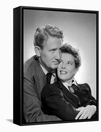 Without Love, Spencer Tracy, Katharine Hepburn, 1945-null-Framed Stretched Canvas