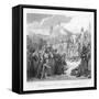 Witkind's Submission to Charlemagne in Paderborn 19th-Century Engraving-null-Framed Stretched Canvas