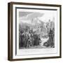 Witkind's Submission to Charlemagne in Paderborn 19th-Century Engraving-null-Framed Giclee Print