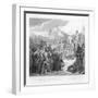 Witkind's Submission to Charlemagne in Paderborn 19th-Century Engraving-null-Framed Giclee Print