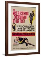 Witness for the Prosecution, Tyrone Power, Charles Laughton, Marlene Dietrich, 1957-null-Framed Art Print
