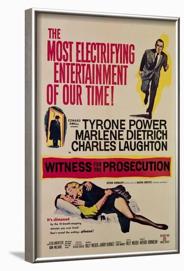 Witness for the Prosecution, Tyrone Power, Charles Laughton, Marlene Dietrich, 1957-null-Framed Art Print