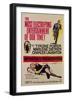 Witness for the Prosecution, Tyrone Power, Charles Laughton, Marlene Dietrich, 1957-null-Framed Art Print