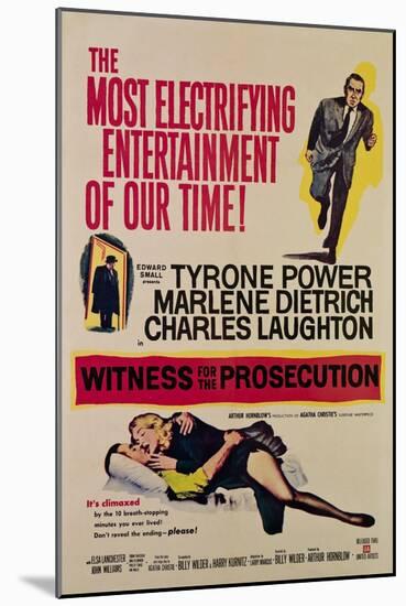 Witness for the Prosecution, Tyrone Power, Charles Laughton, Marlene Dietrich, 1957-null-Mounted Art Print