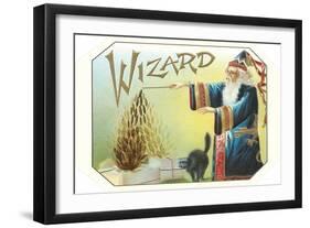 Wizard Conjuring Tobacco Leaves-null-Framed Art Print