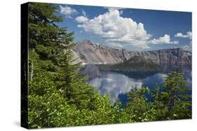 Wizard Island and Crater Lake, Crater Lake National Park, Oregon-Michel Hersen-Stretched Canvas