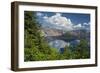 Wizard Island and Crater Lake, Crater Lake National Park, Oregon-Michel Hersen-Framed Photographic Print