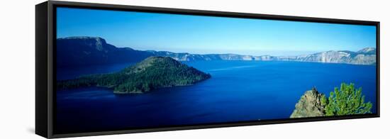 Wizard Island at Crater Lake, Oregon-null-Framed Stretched Canvas